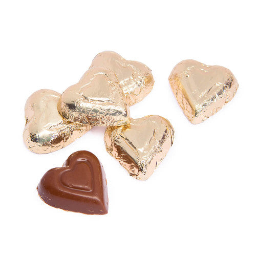Foiled Solid Milk Chocolate Gold Hearts