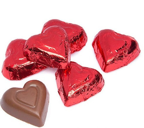 Foiled Milk Chocolate Red Hearts