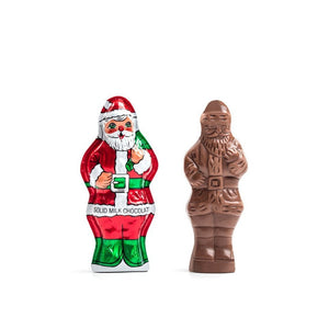 Standing Santas - Foiled Solid Milk Chocolate Santa Figures